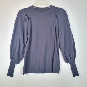 APIECE APART Womens Cotton Cashmere Knit Puff Sleeve Sweater Size Small Blue